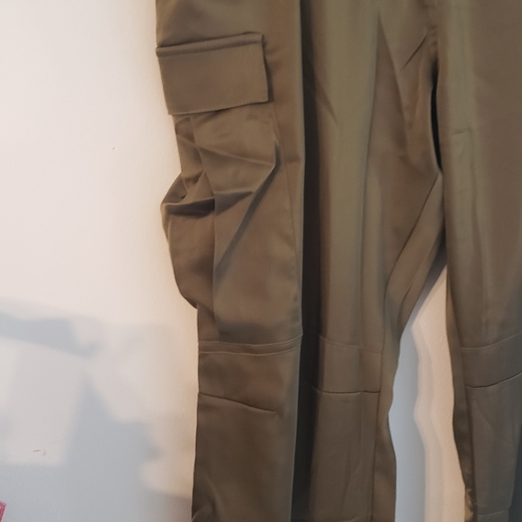 Plus Size Satin Cargo Pants - Picture 4 of 12
